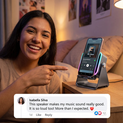 AuraDock™ - 5-in-1 Foldable Bluetooth Speaker & Phone Stand