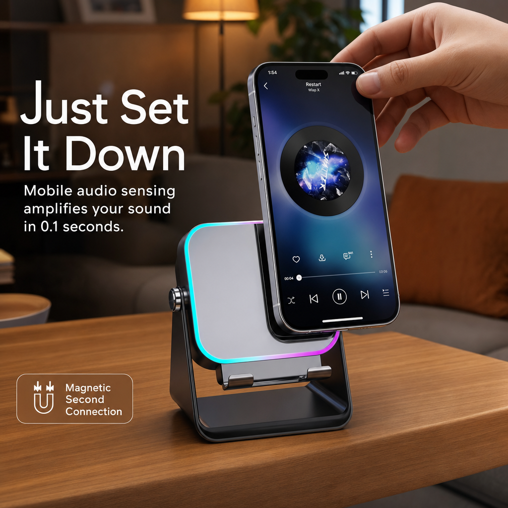 AuraDock™ - 5-in-1 Foldable Bluetooth Speaker & Phone Stand