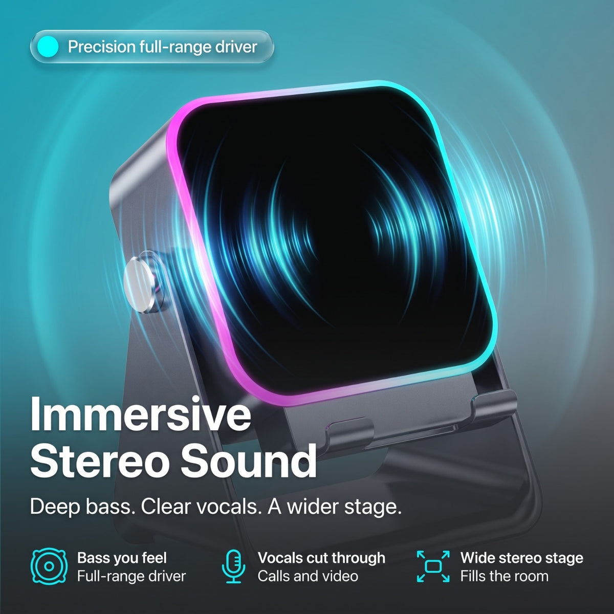 AuraDock™ - 5-in-1 Foldable Bluetooth Speaker & Phone Stand