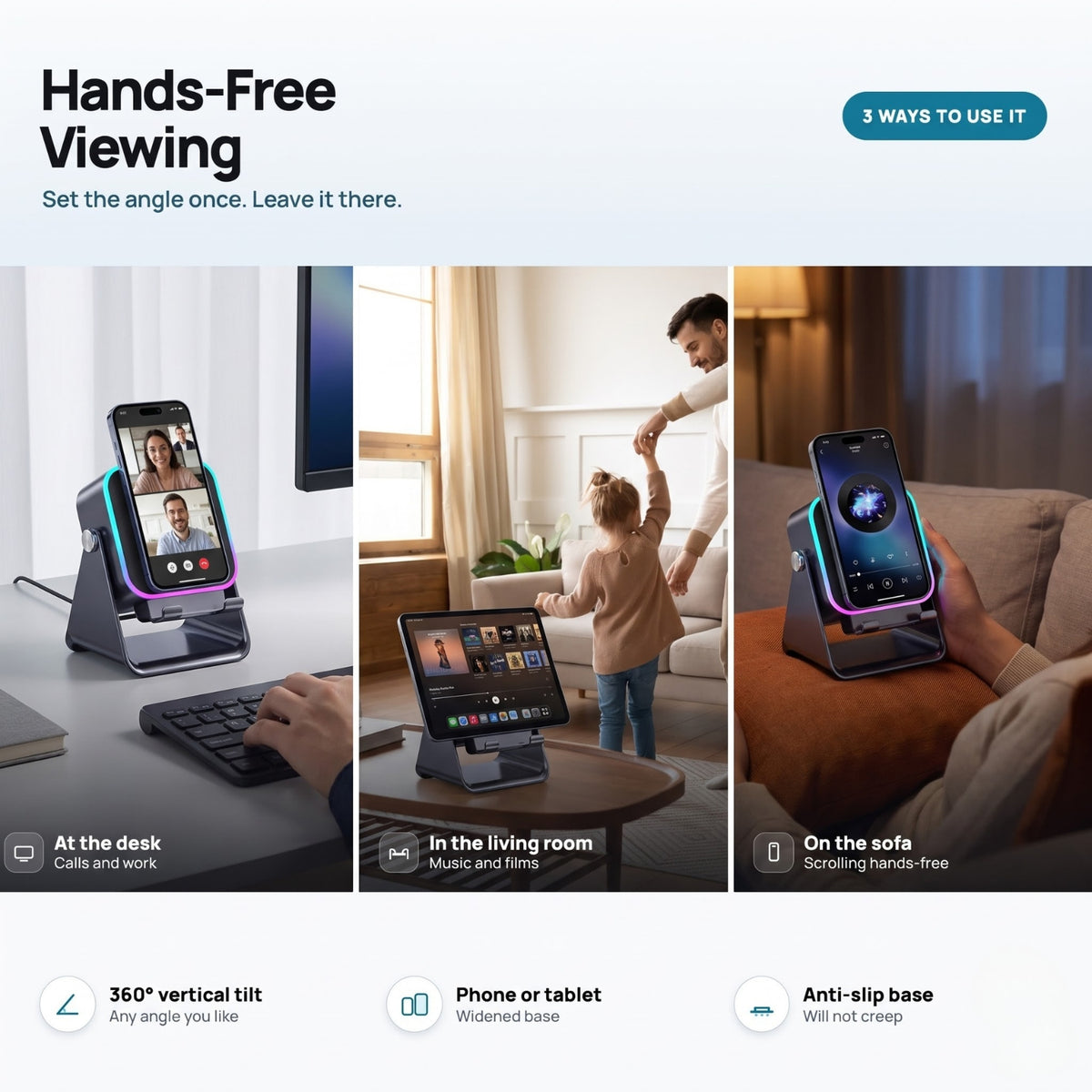 AuraDock™ - 5-in-1 Foldable Bluetooth Speaker & Phone Stand